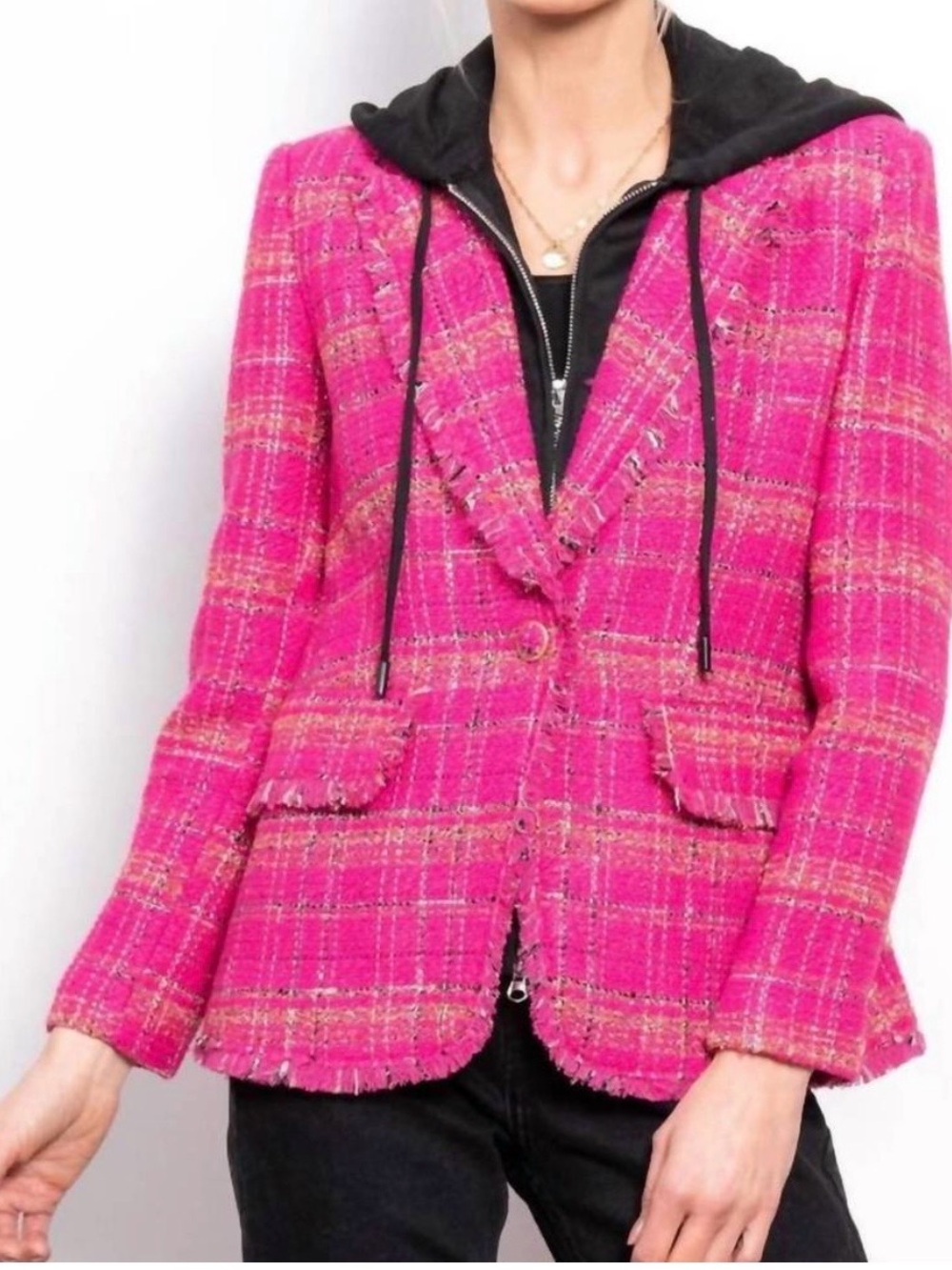 CENTRAL PARK WEST harper tweed dickie jacket in pink